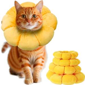 Zonnebloem Katoen Elizabeth Circle Anti-Lick Anti-kras Bloemmotief Halsband voor katten en honden Alle seizoenen - Product Image 1