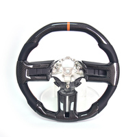 Volant sport à 3 branches en fibre de carbone véritable CarbonStep LED Shift Light Racing pour Ford Mustang GT