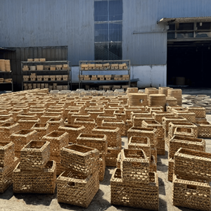 Rattan <b>Storage</b> <b>Baskets</b> <b>Rectangle</b> With Handles Rustic Multi Purpose Neatening Organizing <b>Basket</b> OEM Private Label, Package <b>Basket</b> - Product Image 4