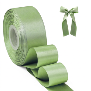 <b>Thin</b> 100% Polyester Eco-Friendly Satin <b>Ribbon</b> for Jewelry Packaging Tags Custom Decoration Projects with Wrinkled Edge - Product Image 1
