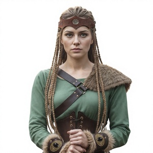Chal de lana sintética estilo armadura medieval retro con <span class=keywords><strong>un</strong></span> solo hombro descubierto para Halloween, Navidad, Carnaval, Cosplay, accesorios de disfraz para TV y cine - Product Image 1