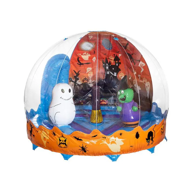 Giant Christmas Clear PhotoบูธInflatable Santa Snow Globeสำหรับตกแต่งกลางแจ้ง