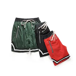 Gestreifte Mesh-Basketball-Shorts für Männer nach Maß