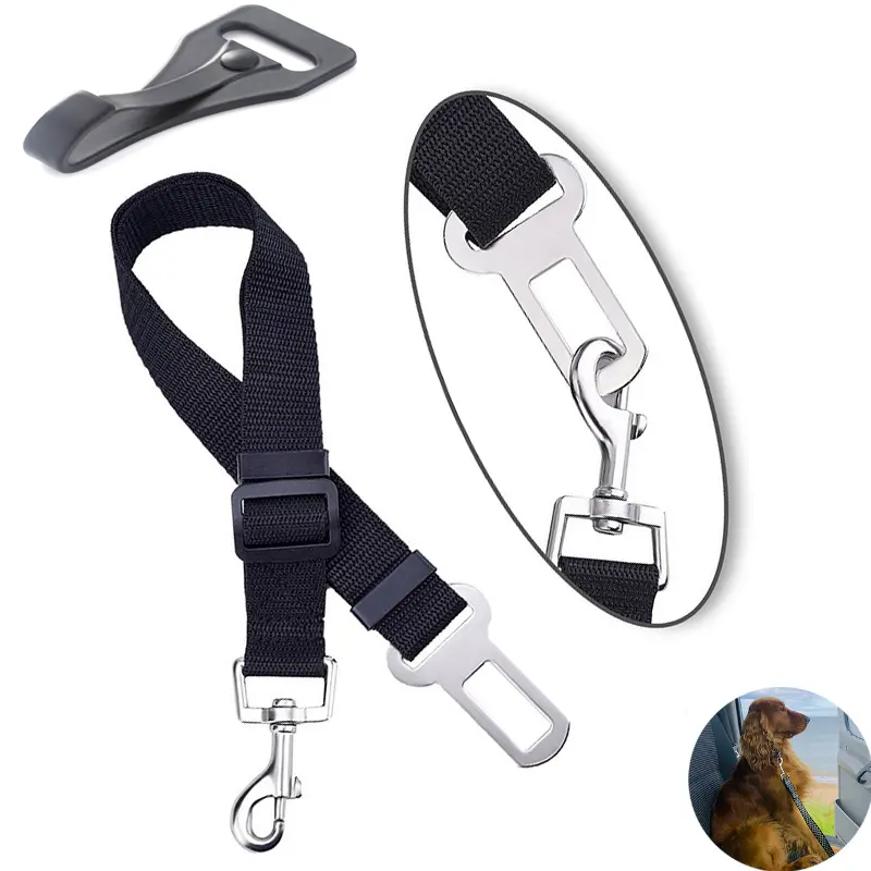 Car Safty Belt Buckle Stainless Steel carabiner Dog Rope Safety belt snap hook LATCH baby car seat accessories
