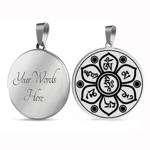 Colar de Pingente de Aço Inoxidável com Amuleto da Sorte, Mantra de Seis Caracteres Budistas, em Aço Titânio, Moderno e com Personalidade - Product Image 4