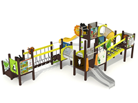 Jeux de parc d'attractions de maternelle d'équipement de terrain de jeu extérieur des enfants avec la glissière en plastique pour la récréation des enfants