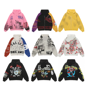 Sweater Hoodie Trendy Motif Hati Retro Katun Amerika Gaya Hip Hop Jalanan Baru untuk Tampilan Cantik Merentas Batas - Product Image 1