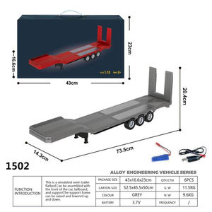 Luckytoys Huina Toucan <span class=keywords><strong>Scania</strong></span> 770S 1502 Remolque Plataforma Semi Remolque 1501 <span class=keywords><strong>RC</strong></span> Tractor Camión 6X6RC Camión de ingeniería de aleación para niño - Product Image 6