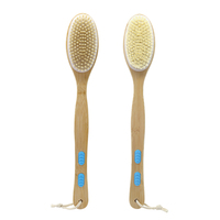 Brosse de bain double face détachable avec poignée antidérapante, éponge en bois pour le corps, brosse de massage pour nettoyage en profondeur et soin des peaux sèches