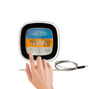 Farbe touch screen küche digitale fleisch backofen timer alarm funktion thermometer