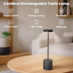 Lámpara LED Recargable Inalámbrica de Metal con Carga USB, Táctil, Moderna, de Lujo, Dorada, con Temperatura de Color Ajustable y Regulable - Product Image 5