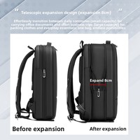 Sac à dos pour hommes d'affaires élégant, compartiment pour ordinateur portable de 16 pouces, design extensible, bretelles rembourrées, grande capacité, mochila
