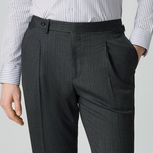 Pantalon sur mesure avec ajusteurs latéraux et pli unique, pantalon pour <span class=keywords><strong>homme</strong></span> 100% laine sur mesure avec revers, pantalon de <span class=keywords><strong>style</strong></span> napolitain - Product Image 1