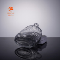Botella de Vino de Vidrio Plana con Relieve de Ondas Bajas de 500ml, Botella de Vidrio para Vino de Frutas, Botella de Vidrio para Brandy