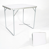 Higo Günstiger Outdoor Tragbarer Leichter MDF 80cm Kleiner Picknick-Camping-Klapptisch aus Aluminium für Veranstaltungen, Partys und Promotionen