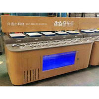 1.6m Chine Usine Sur Mesure Multifonction Refroidisseur De Table Mode De Refroidissement Direct pour Pot Sauce Hotpot Sauce Buffet Malatang Affichage