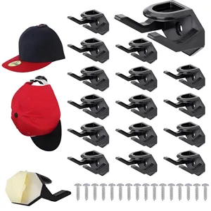 NISEVEN moderno creativo 16 unids/set sin perforación sombrero estante de exhibición dormitorio montado en la pared sombrero colgador gancho negro autoadhesivo sombrero gancho