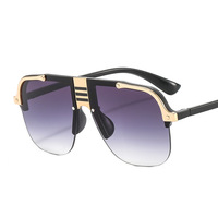 Lunettes fines avec logo, prix compétitif, lunettes de soleil tendance surdimensionnées en métal pour hommes, lunettes de soleil de style audacieux pour hommes, montures de lunettes sans monture
