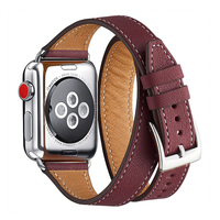 Handgefertigtes Präzisions-Lederarmband für Damen, Kompatibel mit 40-49mm Uhren, Luxuriöses Doppelwickel-Design