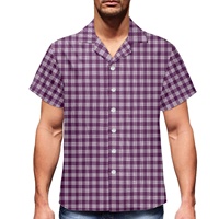 Chemise d'été décontractée pour homme grande taille sur mesure, imprimé hawaïen, 100 % polyester, impression par sublimation, col en V, simple boutonnage