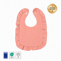 Bavoirs pour bébé en mousseline de coton ODM OEM, logo personnalisé, marque privée, directement de l'usine, en stock, 6 couches, bordure en dentelle, unisexe, vente en gros