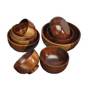 Bol à <span class=keywords><strong>salade</strong></span> rond en bois d'acacia par le fabricant, logo personnalisable, vaisselle en gros avec spatule pour <span class=keywords><strong>ustensiles</strong></span> de cuisine - Product Image 1