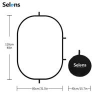 Diffuseur de lumière ovale Selens 24x36 pouces, lumière blanche douce, panneau de diffusion de lumière rond pliable avec sac de transport pour accessoires de studio photo