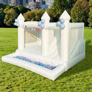 Château gonflable blanc de 13 x 13 pieds avec fosse et toboggan, pour les fêtes d'<span class=keywords><strong>anniversaire</strong></span> en intérieur et en extérieur, décorations de mariage, location pour entreprises - Product Image 6