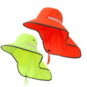 Sombrero de Seguridad Reflectante de Alta Visibilidad, de Poliéster, con Ala Ancha y Solapa para el Cuello, Tipo Casco - Product Image 4