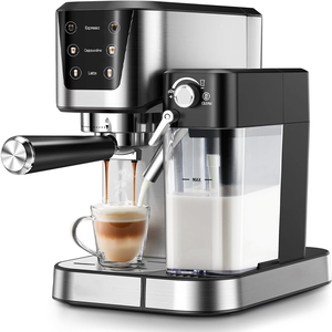 Cafetera <span class=keywords><strong>Espresso</strong></span> y Cappuccino de <span class=keywords><strong>20</strong></span> Bares, Cafetera Latte con Espumador de Leche Automático, Cafetera <span class=keywords><strong>Espresso</strong></span> en Diseño de Acero Inoxidable - Product Image 2