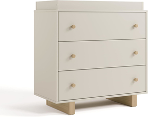 Commode à 3 tiroirs avec table à langer amovible, finition avoine givrée, pour chambre de bébé et enfant, vente en gros usine - Product Image 1