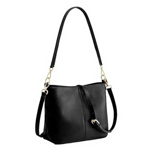 Sac seau décontracté à pompons pour femmes d'âge mûr 2026, avec deux sangles, fermeture éclair, en cuir véritable, 2-2,9 L, sac à bandoulière de luxe - Product Image 2
