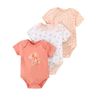 Set baju monyet bayi katun baru musim panas 2024 untuk anak laki-laki dan perempuan usia 0-1 tahun Jumpsuit bayi dengan kancing penutup penjualan lintas batas