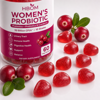 Gummies Probiotiques pour Femmes OEM avec Prébiotiques et Canneberge, 50 Milliards de UFC, 10 Souches pour la Santé Immunitaire et Digestive, 60 Comprimés