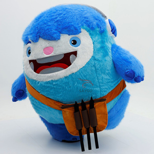 Costume Gonfiabile da Mascotte Mostro Blu per Adulti, <span class=keywords><strong>Noleggio</strong></span> per <span class=keywords><strong>Halloween</strong></span>, Carnevale, Feste in Maschera, Vestito da Personaggio dei Cartoni Animati Gigante 2,2m - Product Image 4