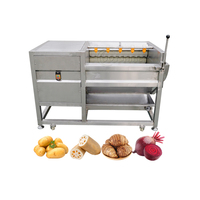 קל לתפעול אוטומטי תעשייתי 500 kg/h תפוחי אדמה זנגביל רולר מכונת כביסה מברשת קילוף מכונה לקילוף תפוח אדמה מכונה