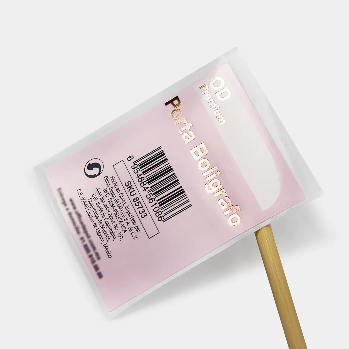 Op Maat Gemaakte Waterdichte Afdrukken Goud/Rose Folie Barcode Schaal Supermarkt Reliëf Zelfklevend Papier Label Verzending Vinyl Sticker