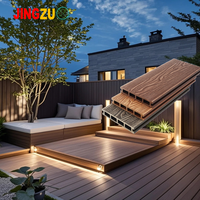 Revêtement de terrasse en composite bois-plastique résistant aux intempéries, aspect bois 3D embossé, revêtement de sol WPC à emboîtement pour patio, jardin, terrasse