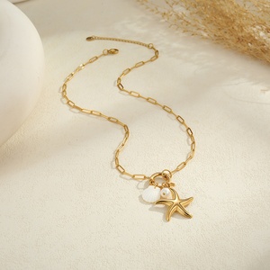 Collar <span class=keywords><strong>de</strong></span> Acero Inoxidable con Diseño <span class=keywords><strong>de</strong></span> Océano para Mujer, Resistente al Agua, con Dije <span class=keywords><strong>de</strong></span> Concha <span class=keywords><strong>de</strong></span> Estrella <span class=keywords><strong>de</strong></span> Mar y Perla, Joyería <span class=keywords><strong>de</strong></span> Playa, Cadenas para Mujer - Product Image 3