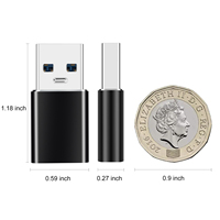 Adaptateur OTG USB 3.1 10 Gbps, convertisseur USB Type C femelle, alliage de zinc, 20 W 3 A 60 W, charge rapide pour téléphone portable