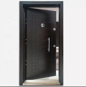 Puerta delantera de entrada de madera, puerta de seguridad de acero blindado, MDF - Product Image 1