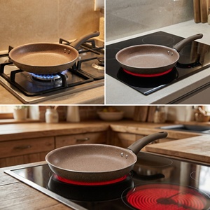 Sartén clásica con revestimiento antiadherente, mango frío al tacto, apta para inducción, eléctrica y de gas, para cocina. - Product Image 4