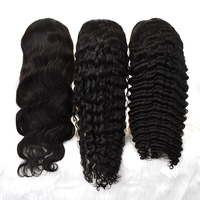 Peluca frontal de encaje completo HD de cabello humano 100% virgen, transparente, sin pegamento, pre-arrancada, superventas 2026