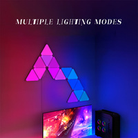 Panneaux de lumières triangulaires intelligents Panneau de lumière LED Contrôle intelligent Synchronisation du jeu Contrôle vocal RVB Applique murale triangulaire