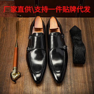 Nouvelles chaussures en cuir pour hommes à bout pointu et à bouton latéral de haute qualité, au style tendance, adaptées à la fois au style professionnel et décontracté - Product Image 5