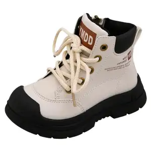 2023 Spring/Autumn New Arrival Boys' Shoes Girls' Short Boots Leather Boots Single Boots Soft Bottom Casual Tre