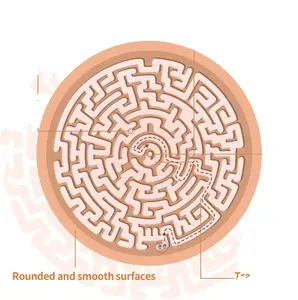 C02219 Round ECO Bamboo Wooden Labyrinth Game Marble Maze Activity Board for Education and Fun Brain Teaser Puzzle Logic Game