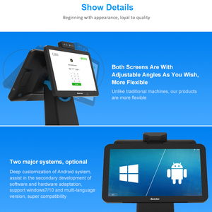 Hệ Thống Pos Mới Máy Tính Tiền <span class=keywords><strong>Android</strong></span>/Windows Tất Cả Trong Một Màn Hình Cảm Ứng 15/13.3/15.6Inch Thiết Bị Đầu Cuối Pos Đơn/Màn Hình Kép - Product Image 3