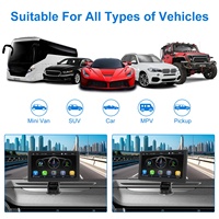 Autoradio portable Podofo avec CarPlay sans fil, écran CarPlay 7 pouces, Android Auto, BT, AUX, USB, vente en gros, OEM, usine