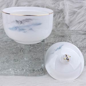 Nouvel ensemble de vaisselle en céramique de style chinois de 72 pièces, motif végétal, en porcelaine fine, idéal pour l'inauguration de la maison - Product Image 2
